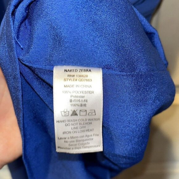 Naked Zebra Sleeveless Dress Cobalt Blue Elastic‎ Waist  Womens Small - Picture 11 of 12